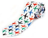 Blacksmith White Colorful Aeroplanes Printed Tie for Men - Fashion Accessories for Blazer , Tuxedo or Coat