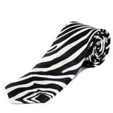 Blacksmith White and Black Zebra Printed Tie for Men - Fashion Accessories for Blazer , Tuxedo or Coat