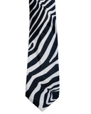 Blacksmith White and Black Zebra Printed Tie for Men - Fashion Accessories for Blazer , Tuxedo or Coat