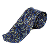 Blacksmith Navy Blue Paisley Printed Tie for Men - Fashion Accessories for Blazer , Tuxedo or Coat