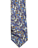 Blacksmith Navy Blue Paisley Printed Tie for Men - Fashion Accessories for Blazer , Tuxedo or Coat