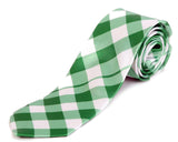 Blacksmith Green and White Checks Printed Tie for Men - Fashion Accessories for Blazer , Tuxedo or Coat