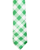 Blacksmith Green and White Checks Printed Tie for Men - Fashion Accessories for Blazer , Tuxedo or Coat