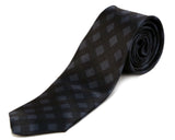 Blacksmith Black and Grey Checks Printed Tie for Men - Fashion Accessories for Blazer , Tuxedo or Coat