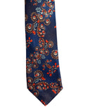 Blacksmith Navy Blue Japanese Floral Printed Tie for Men - Fashion Accessories for Blazer , Tuxedo or Coat