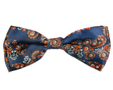 Blacksmith Navy Blue Japanese Floral Adjustable Fashion Bowtie for Men - Bow ties for Tuxedo and Blazers