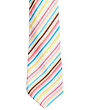 Blacksmith Pink and Cream Stripes Printed Tie for Men - Fashion Accessories for Blazer , Tuxedo or Coat