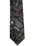 Blacksmith Pizza Pasta Black Printed Tie for Men - Fashion Accessories for Blazer , Tuxedo or Coat