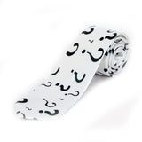 Blacksmith White Question Mark Printed Tie for Men - Fashion Accessories for Blazer , Tuxedo or Coat