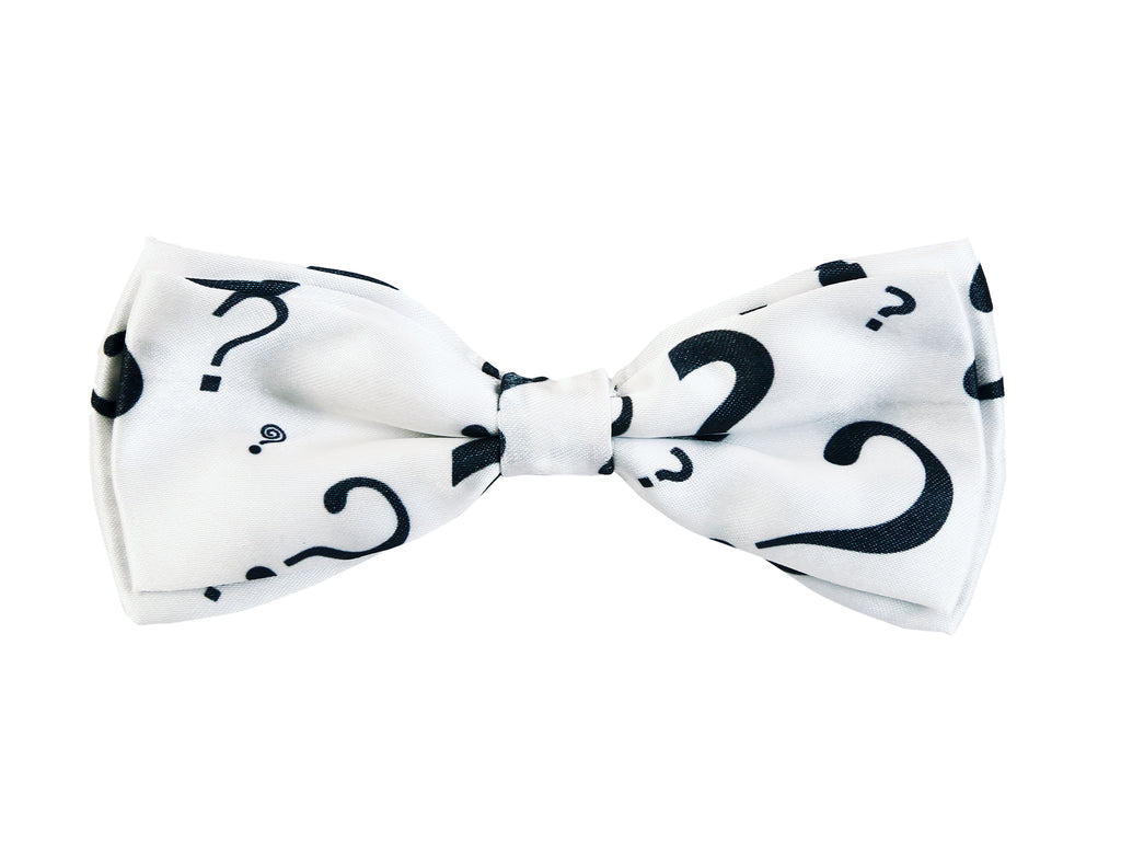 Blacksmith White Question Mark Adjustable Fashion Bowtie for Men - Bow ties for Tuxedo and Blazers
