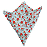 Blacksmith Flying Red and Green Hearts Printed Pocket Square for Men