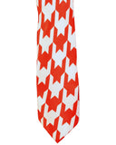 Blacksmith Red and White Houndstooth Printed Tie for Men - Fashion Accessories for Blazer , Tuxedo or Coat