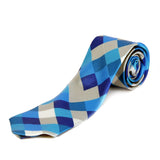 Blacksmith Water Blue Checks Printed Tie for Men - Fashion Accessories for Blazer , Tuxedo or Coat