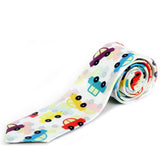 Blacksmith Whizzy White Cars Printed Tie for Men - Fashion Accessories for Blazer , Tuxedo or Coat