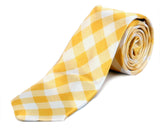 Blacksmith Yellow Gingham Checks Printed Tie for Men - Fashion Accessories for Blazer , Tuxedo or Coat