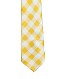 Blacksmith Yellow Gingham Checks Printed Tie for Men - Fashion Accessories for Blazer , Tuxedo or Coat