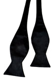 Blacksmith Black Satin Adjustable Self Tie Open Bowtie for Men - Self Tie Bowties