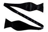 Blacksmith Black Satin Adjustable Self Tie Open Bowtie for Men - Self Tie Bowties