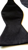 Blacksmith Black Satin Adjustable Self Tie Open Bowtie for Men - Self Tie Bowties