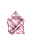 Blacksmith Pink and White Checks Printed Pocket Square for Men