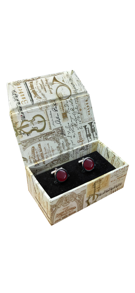 Blacksmith Red Cat's Eye Stone Cufflink for Men - Fashion Accessories for Blazer , Tuxedo , Coat and Shirt