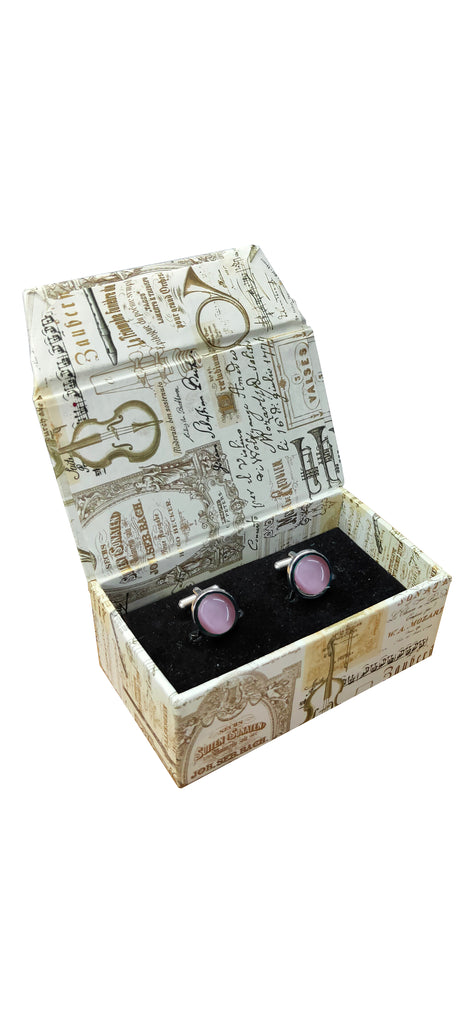 Blacksmith Pink Cat's Eye Stone Cufflink for Men - Fashion Accessories for Blazer , Tuxedo , Coat and Shirt