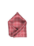 Blacksmith Red Gingham Checks Printed Pocket Square for Men