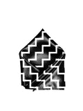 Blacksmith Black and White Zigzag Printed Pocket Square for Men