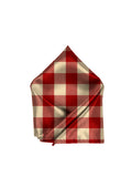 Blacksmith Red and Beige Checks Printed Pocket Square for Men