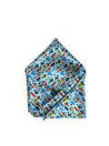 Blacksmith Sky Blue Aeroplanes Printed Pocket Square for Men