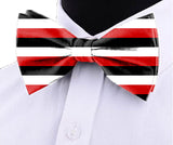 Blacksmith | Blacksmith Fashion | Blacksmith Red,Black and White Stripes Bowtie for Men