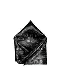 Blacksmith Pizza Pasta Black Printed Pocket Square for Men