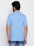 Blacksmith 100% Soft Cotton Bio Washed Light Blue And Light Blue Polo Collar Cotton Tshirt for Men -Light Blue And Light Blue T Shirts for Men [PACK OF 2].