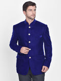 Blacksmith Royal Blue Velvet Jodhpuri Blazer Jacket for Men