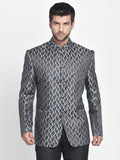 Blacksmith Black and White Paisley Jodhpuri Blazer Jacket for Men