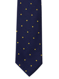 Blacksmith Navy Blue With Yellow Polka Dot Tie for Men