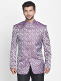 Blacksmith Sky Blue Jacquard Paisley Jodhpuri Blazer Jacket for Men