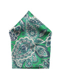 Blacksmith Mint Green Paisley Pocket Square for Men