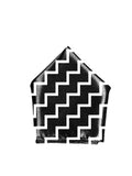 Blacksmith Black and White Zigzag Printed Pocket Square for Men