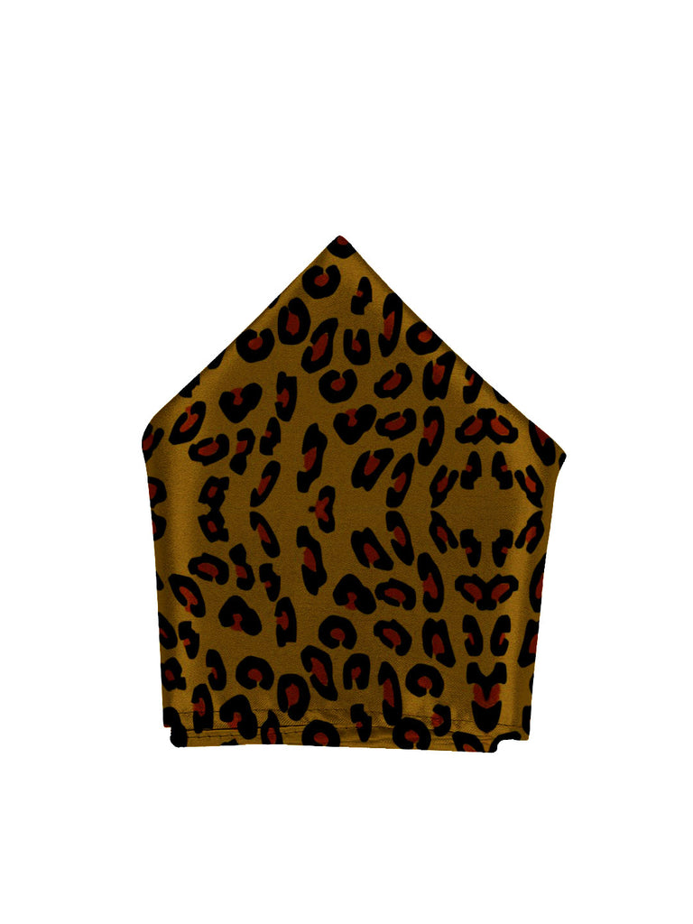 Blacksmith Leopard , Tiger Brown Printed Pocket Square for Men