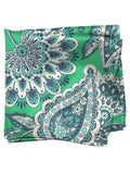 Blacksmith Mint Green Paisley Pocket Square for Men