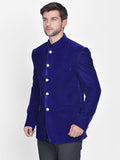 Blacksmith Royal Blue Velvet Jodhpuri Blazer Jacket for Men