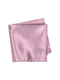 Blacksmith Pink and White Checks Printed Pocket Square for Men