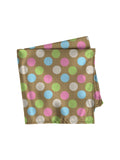 Blacksmith Polka Brown Printed Pocket Square for Men