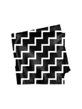 Blacksmith Black and White Zigzag Printed Pocket Square for Men