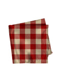 Blacksmith Red and Beige Checks Printed Pocket Square for Men