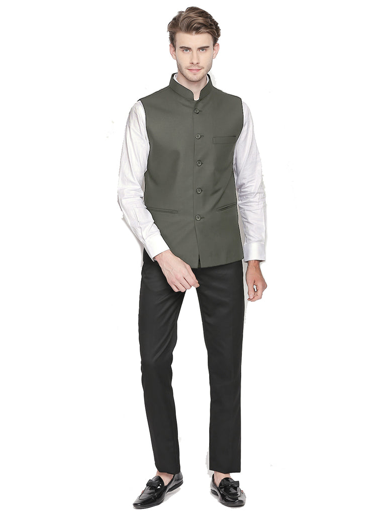 Gold plain velvet nehru-jacket - Veera Paridhaan - 3603929