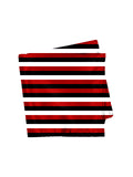 Blacksmith Red,Black and White Stripes Printed Pocket Square for Men