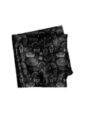 Blacksmith Pizza Pasta Black Printed Pocket Square for Men