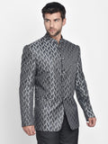 Blacksmith Black and White Paisley Jodhpuri Blazer Jacket for Men